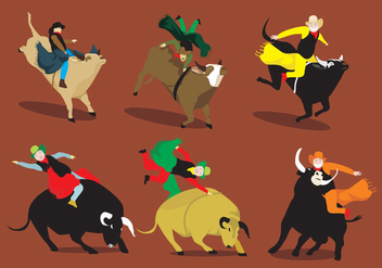 Fun Bull Rider Vectors - vector #348875 gratis